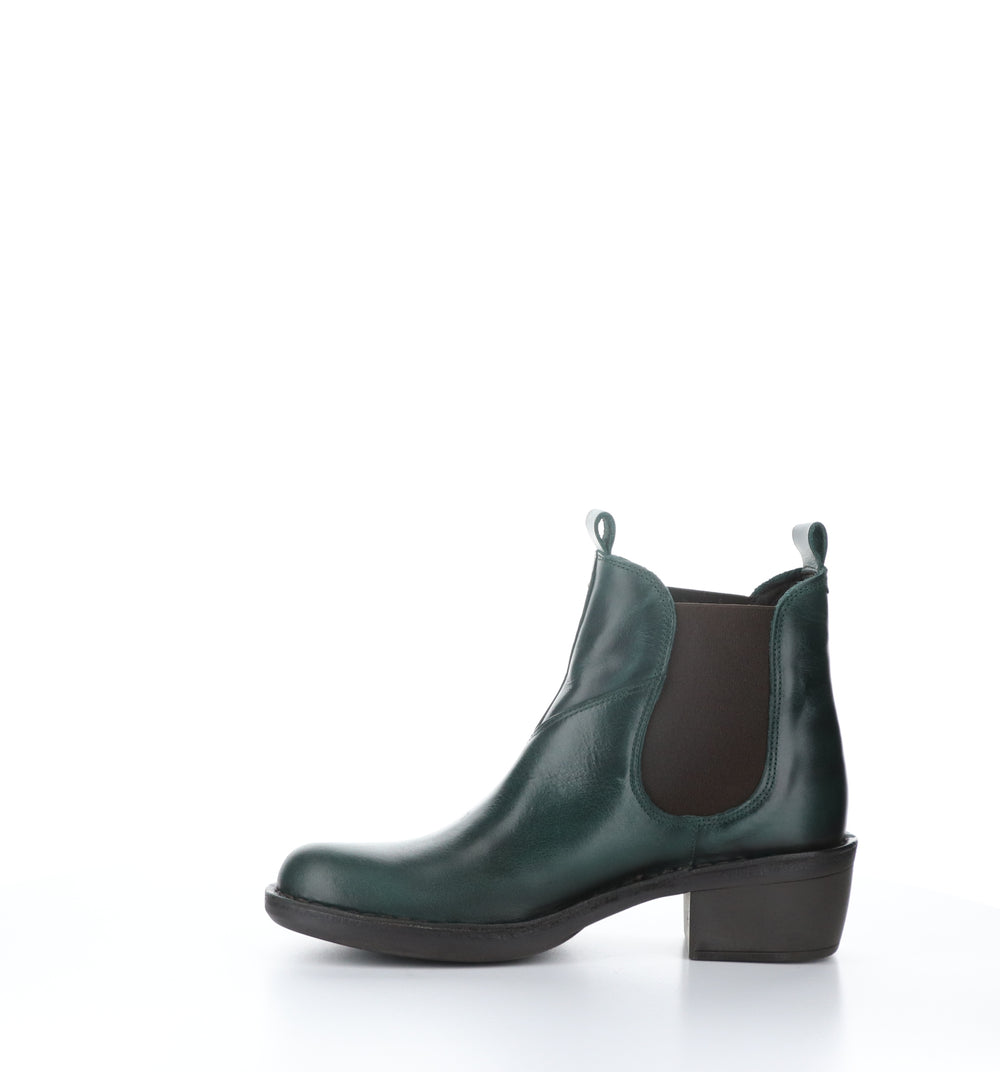 MEME030FLY Petrol Round Toe Ankle Boots|MEME030FLY Bottines à Bout Rond in Vert