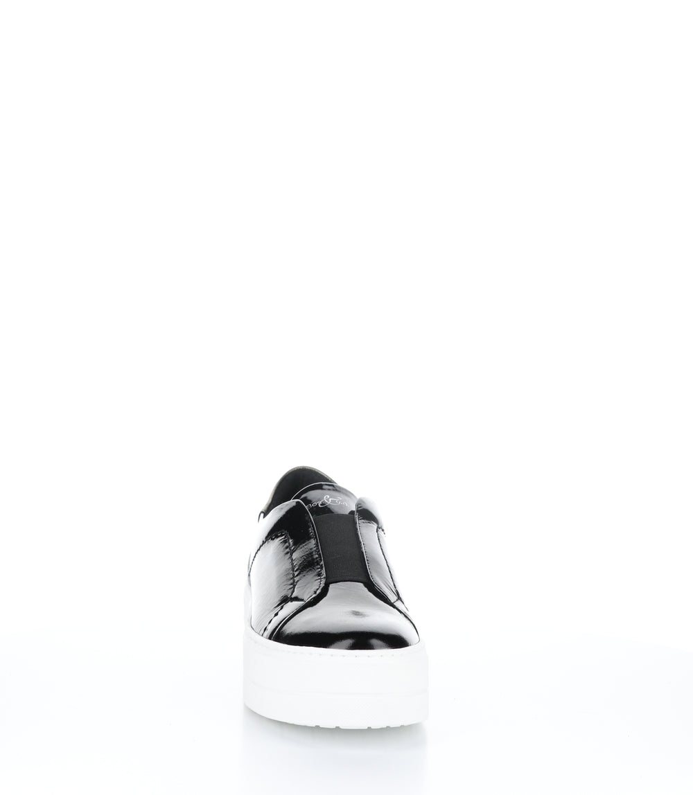 MONA BLACK/WHITE/PEWTER Slip-on Shoes|Chaussures à enfiler MONA NOIR/BLANC/ÉTAIN|MONA Baskets à Enfiler in Noir