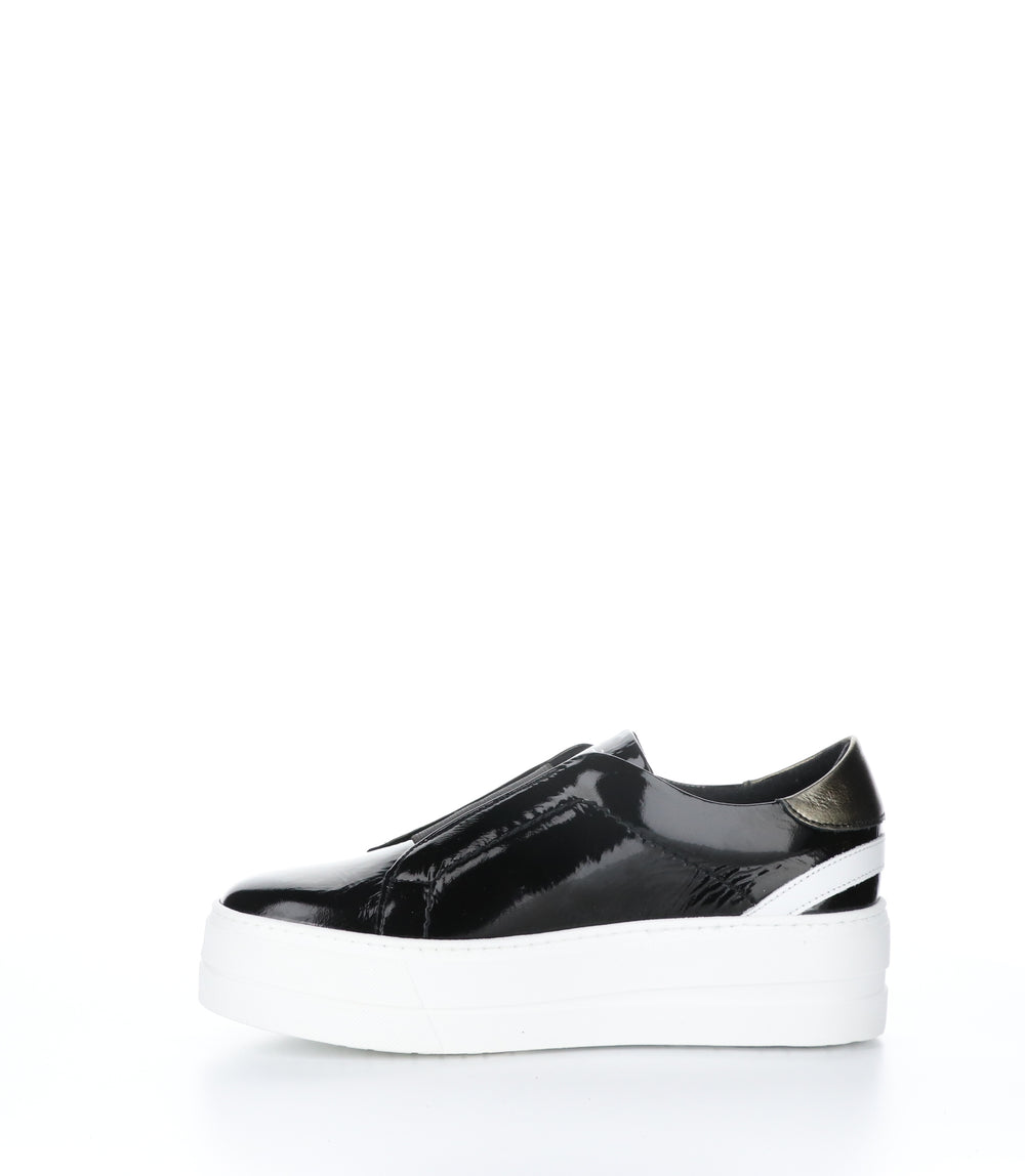 MONA BLACK/WHITE/PEWTER Slip-on Shoes|Chaussures à enfiler MONA NOIR/BLANC/ÉTAIN|MONA Baskets à Enfiler in Noir