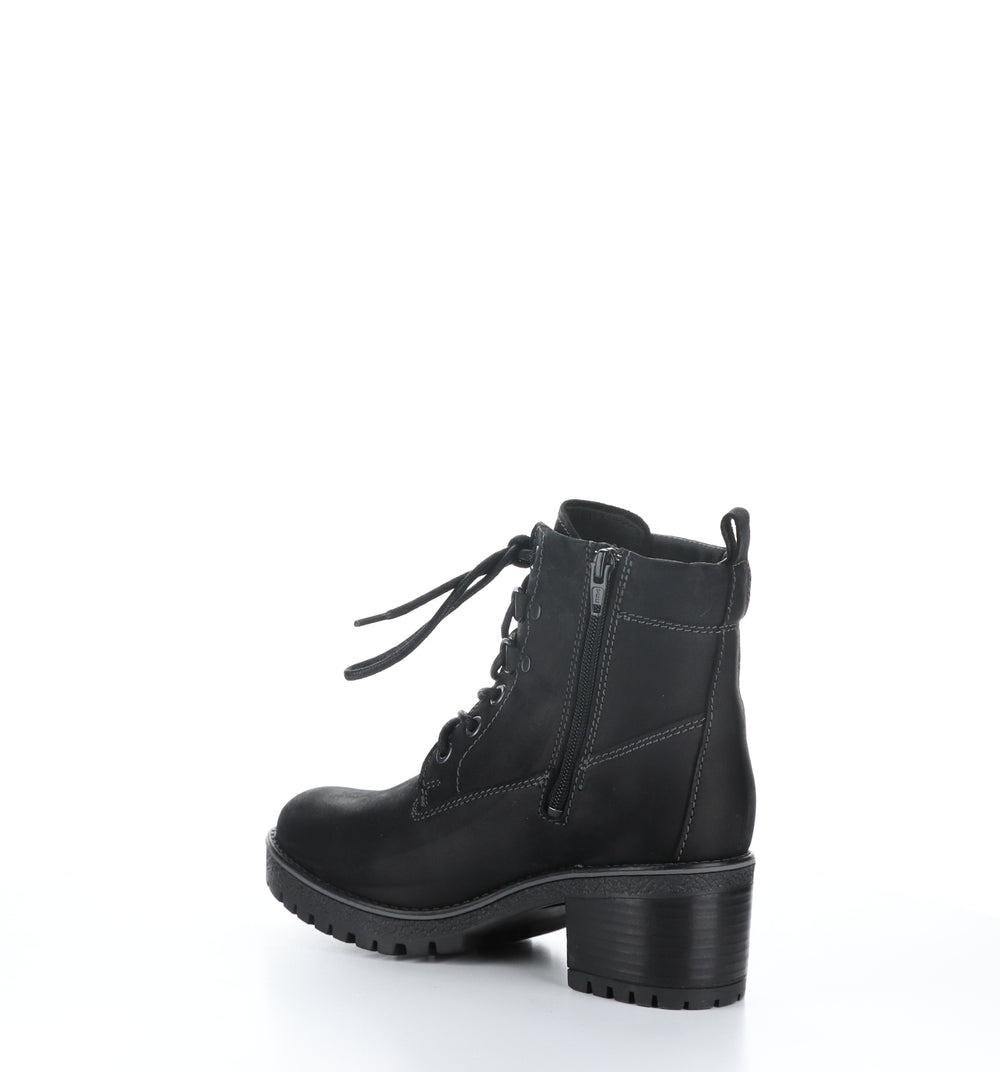 MOREL Black Zip Up Ankle Boots|MOREL Bottines avec Fermeture Zippée in Noir