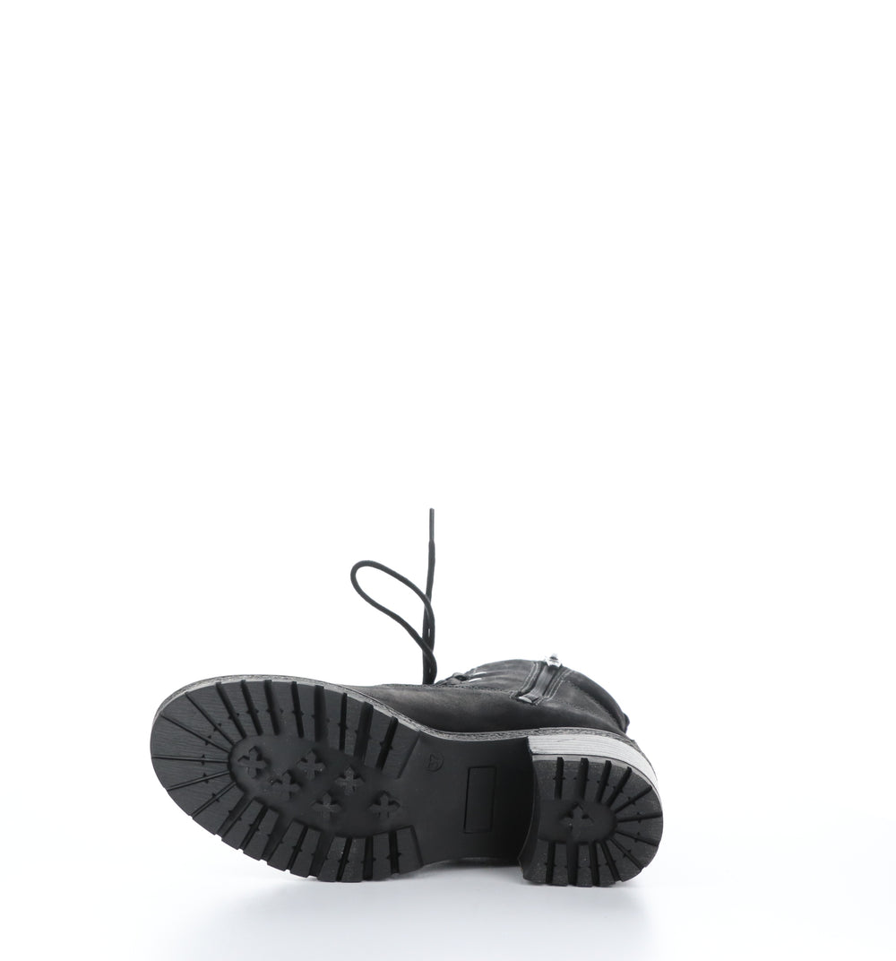 MOREL Black Zip Up Ankle Boots|MOREL Bottines avec Fermeture Zippée in Noir