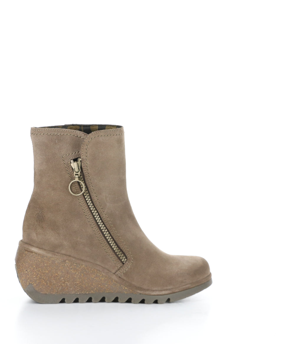 NELA407FLY 004 TAUPE Round Toe Boots