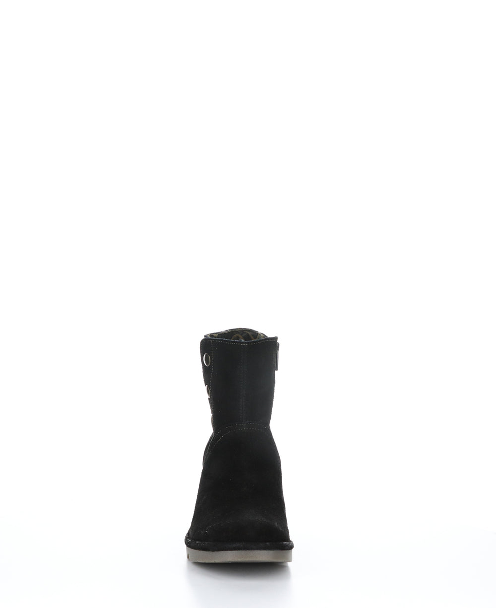 NERY336FLY Black Zip Up Ankle Boots|NERY336FLY Bottines avec Fermeture Zippée in Noir