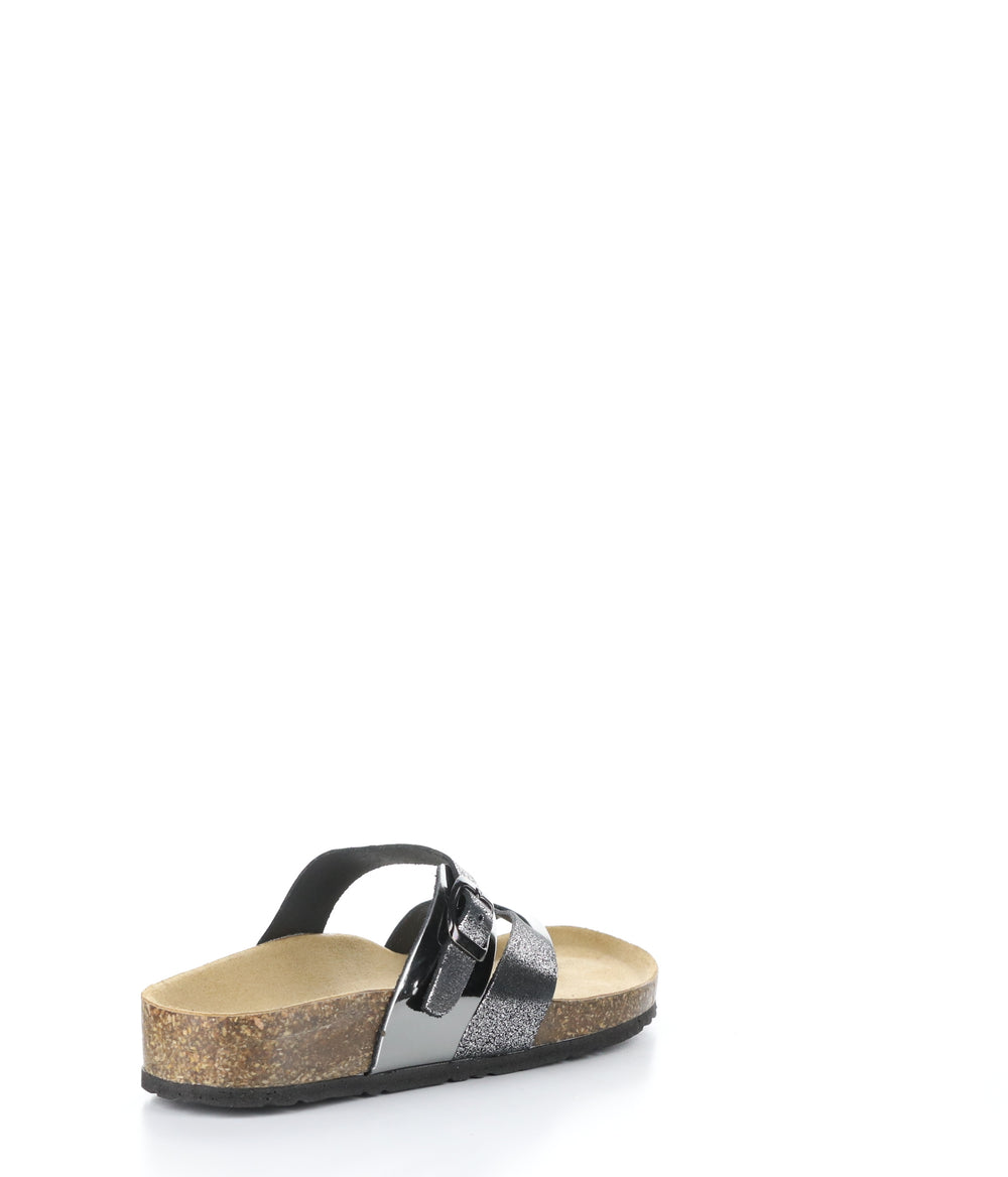 PARR PEWTER/BLACK Strappy Sandals