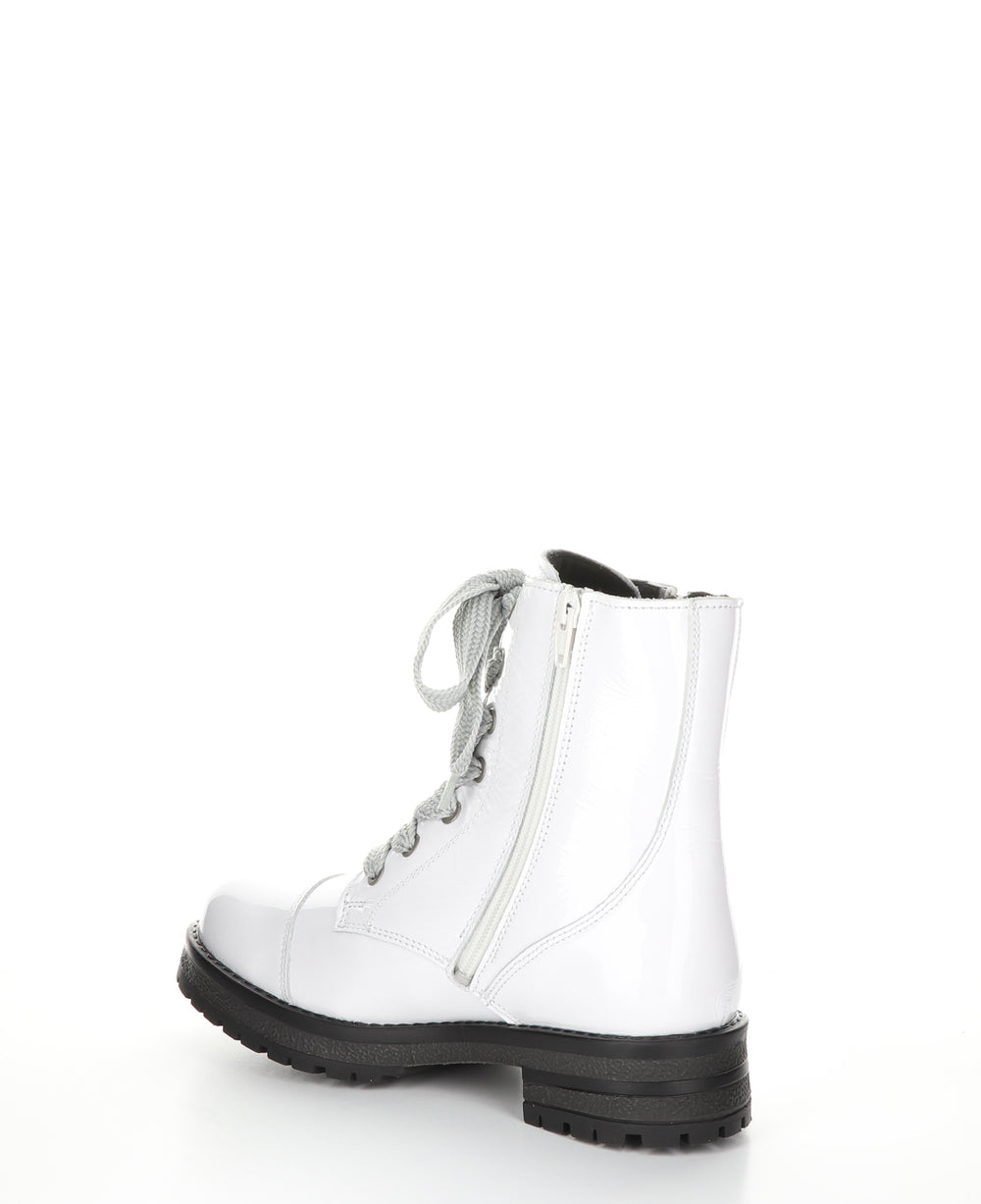 PAULIE White Zip Up Boots|PAULIE Bottes avec Fermeture Zippée in Blanc