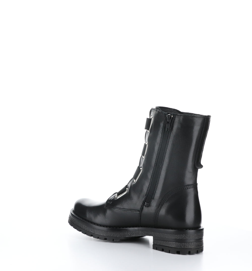 PAUSE Black Leather Zip Up Boots|PAUSE Bottes avec Fermeture Zippée in Noir