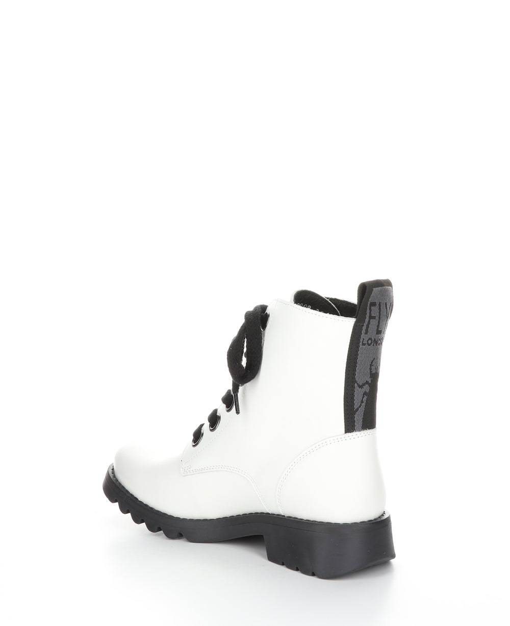 RAGI539FLY Off White Round Toe Boots|RAGI539FLY Bottes à Bout Rond in Blanc