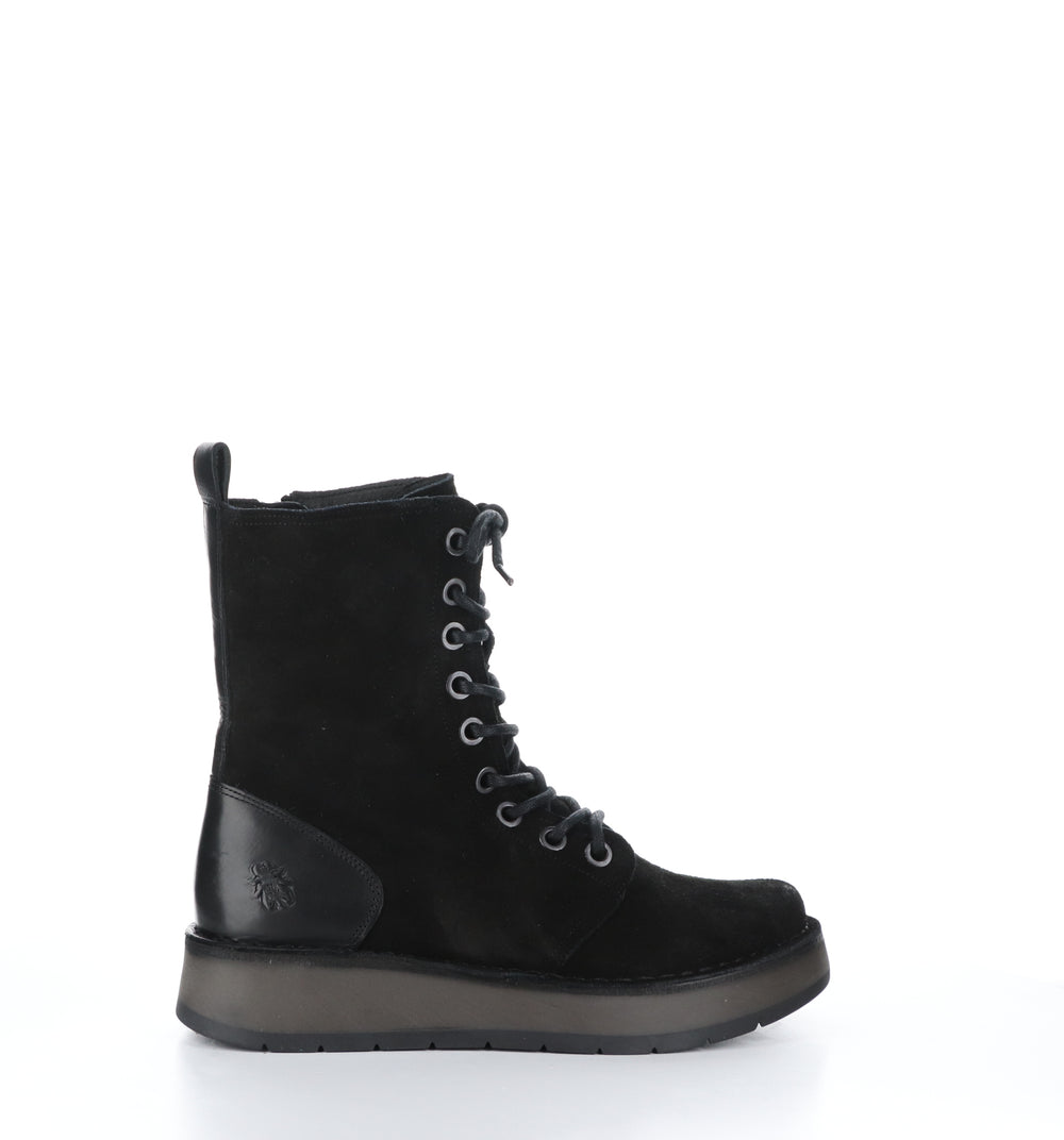 RAMI043FLY Black Zip Up Boots|RAMI043FLY Bottes avec Fermeture Zippée in Noir