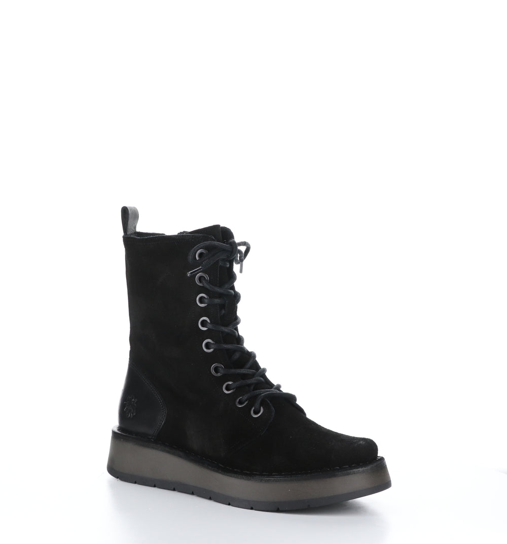 RAMI043FLY Black Zip Up Boots|RAMI043FLY Bottes avec Fermeture Zippée in Noir