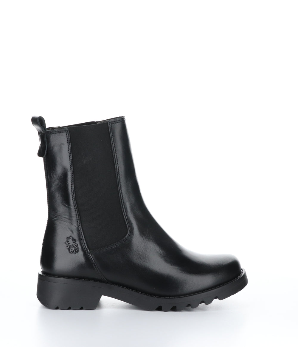REIN795FLY Black Round Toe Boots|REIN795FLY Bottes à Bout Rond in Noir