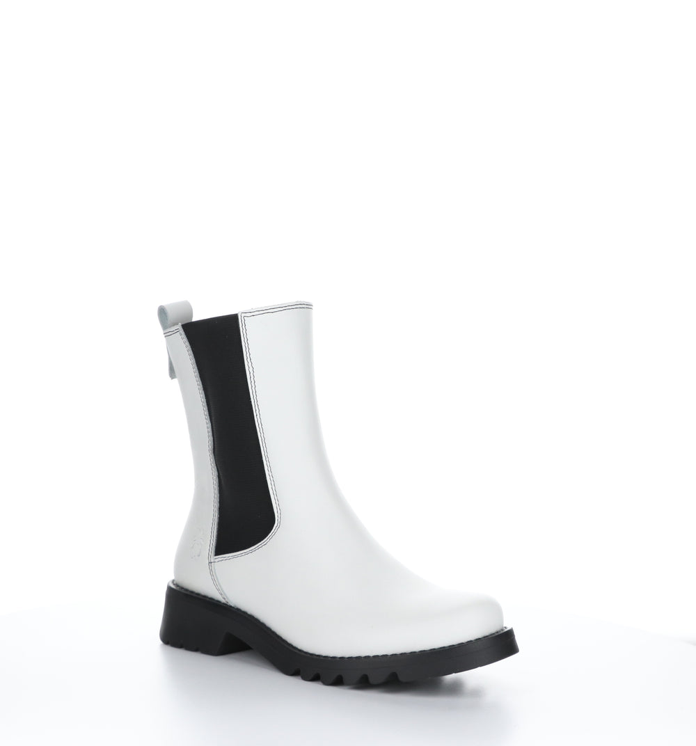 REIN795FLY Off White Round Toe Boots|REIN795FLY Bottes à Bout Rond in Blanc