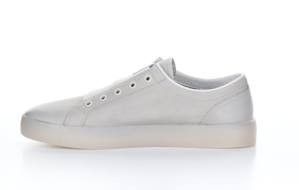 RION647SOF Smooth Light Grey Slip-on Trainers|RION647SOF Baskets à Enfiler in Gris Clair