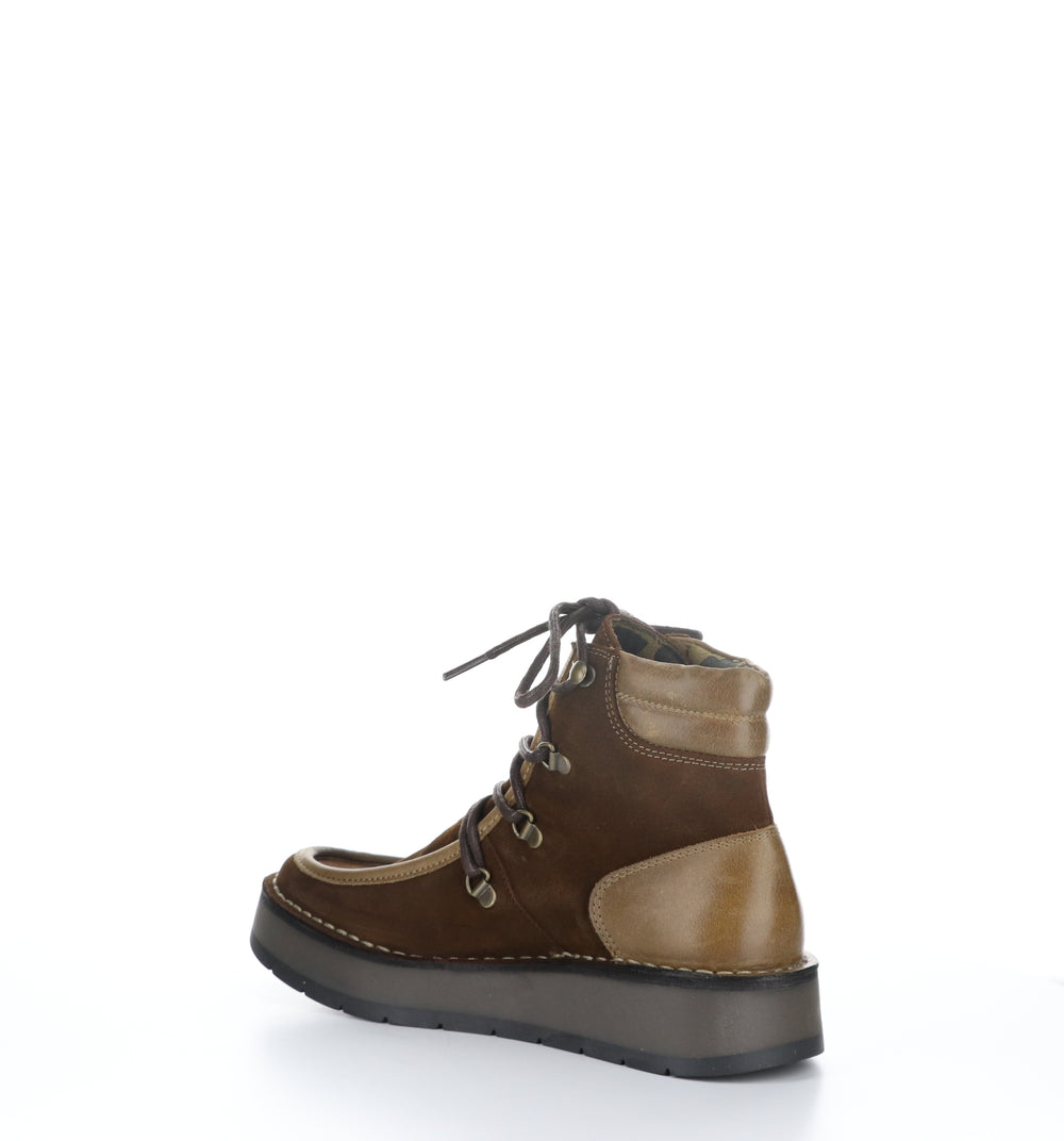ROXA067FLY Camel Round Toe Ankle Boots|ROXA067FLY Bottines à Bout Rond in Beige