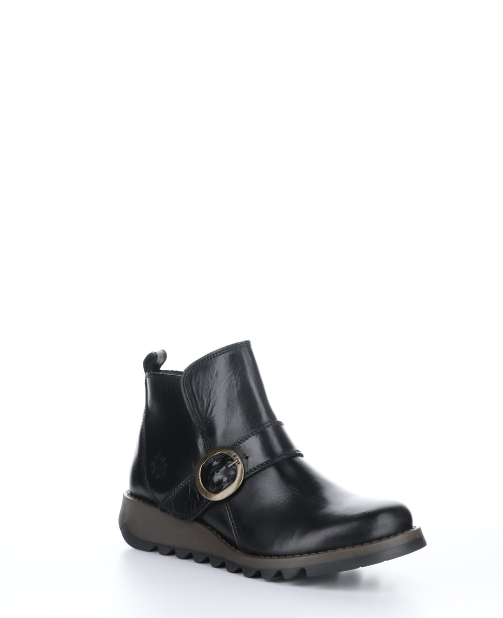 SIAS812FLY Black Zip Up Ankle Boots|SIAS812FLY Bottines avec Fermeture Zippée in Noir