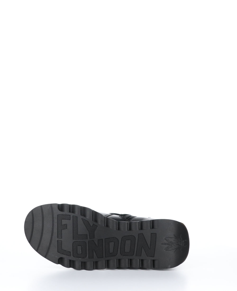 SIAS812FLY Black Zip Up Ankle Boots|SIAS812FLY Bottines avec Fermeture Zippée in Noir