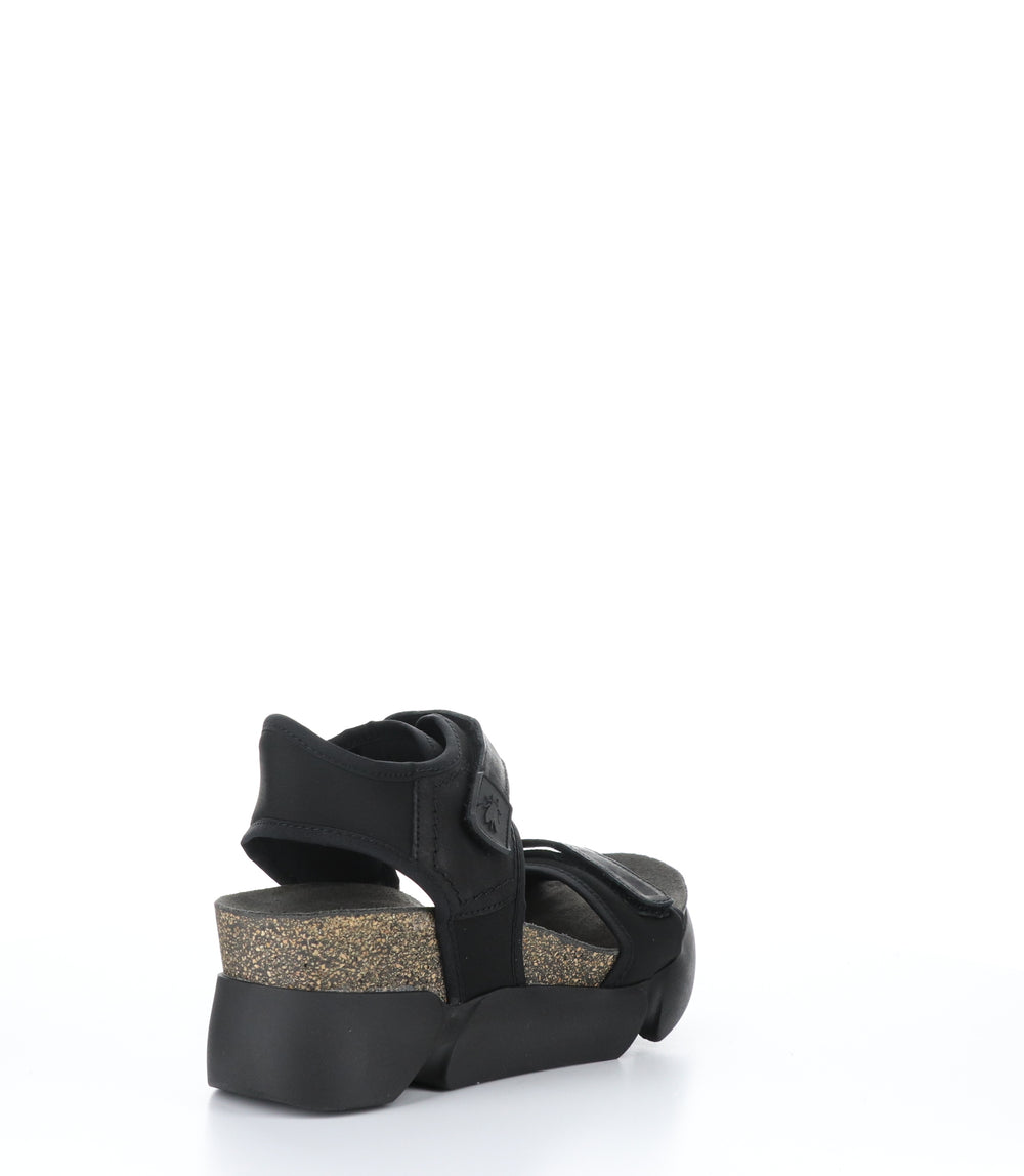 SIGO727FLY Stretch/Cupido Black Velcro Sandals|SIGO727FLY Sandales à Fermeture Velcro in Noir