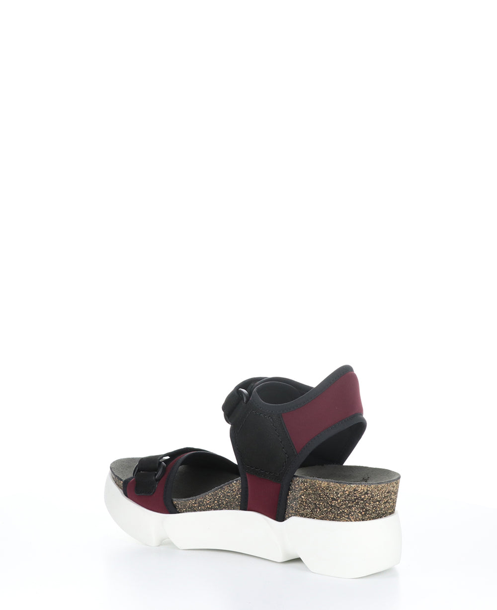 SIGO727FLY BORDEAUX/BLACK Wedge Sandals|SIGO727FLY Chaussures à Bout Rond in Violet