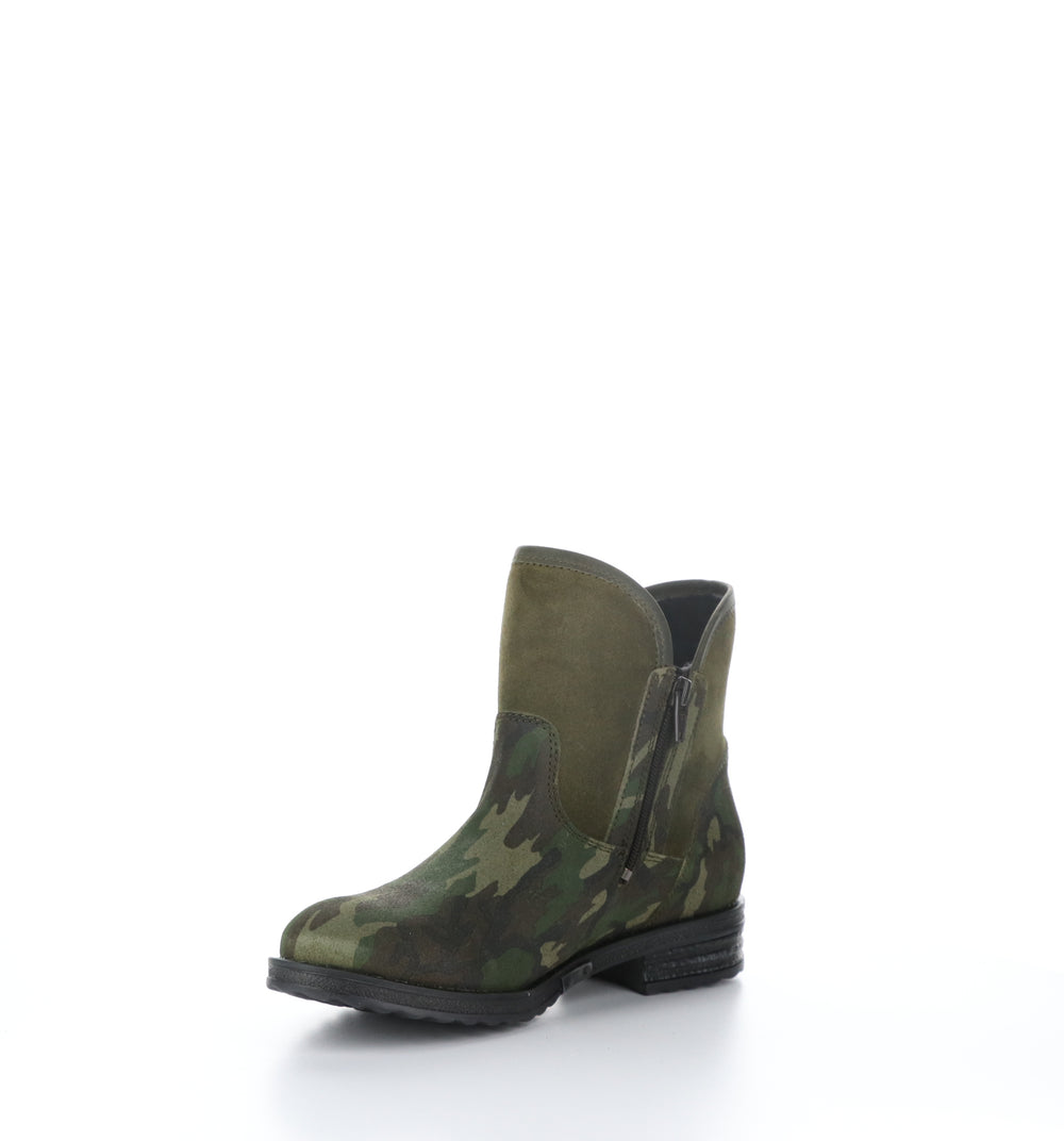 STRIVE Green/Olive Zip Up Ankle Boots|STRIVE Bottines avec Fermeture Zippée in Vert