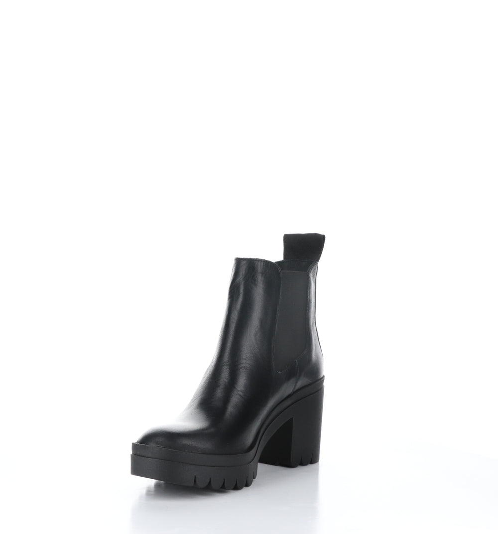 TOPE520FLY Black Round Toe Ankle Boots|TOPE520FLY Bottines à Bout Rond in Noir