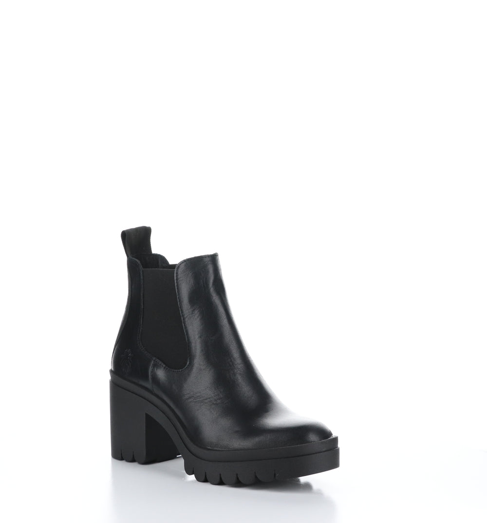 TOPE520FLY Black Round Toe Ankle Boots|TOPE520FLY Bottines à Bout Rond in Noir