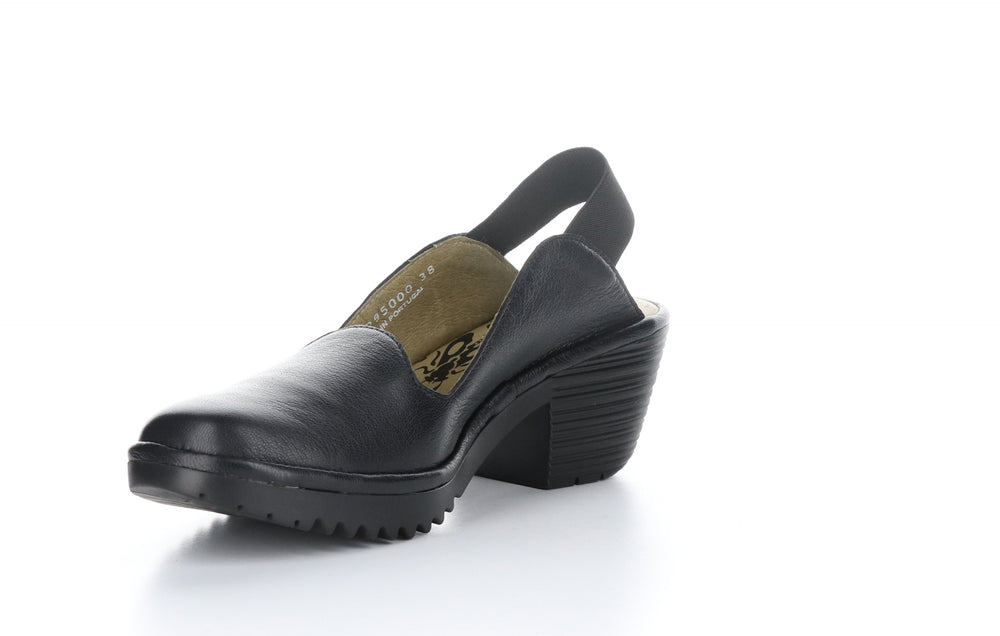 WHIT295FLY Mousse Black Sling-Back Pumps Shoes|WHIT295FLY Escarpins à Bride Arrière Chaussures in Noir