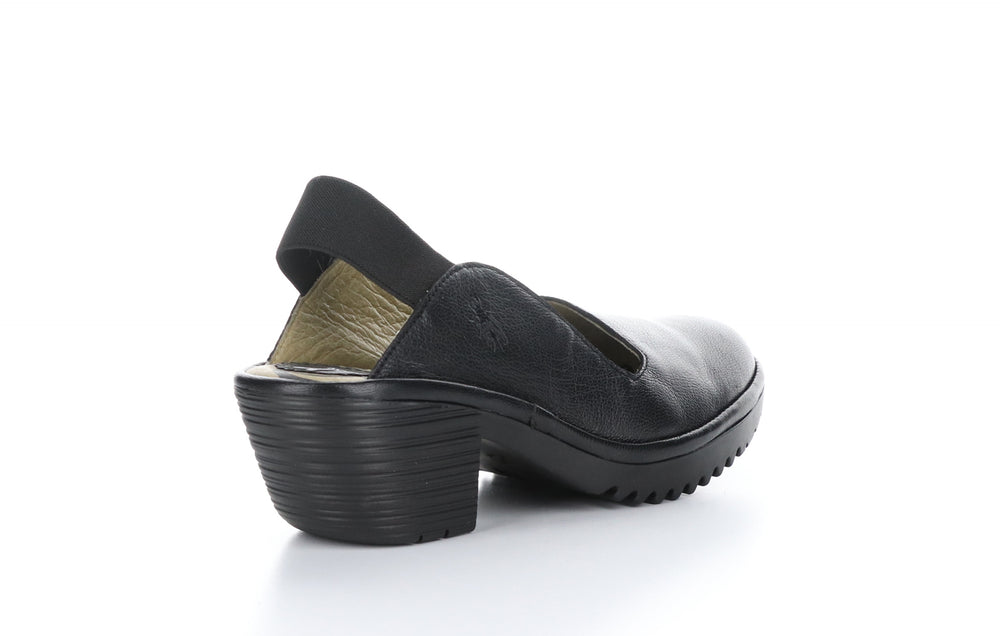 WHIT295FLY Mousse Black Sling-Back Pumps Shoes|WHIT295FLY Escarpins à Bride Arrière Chaussures in Noir