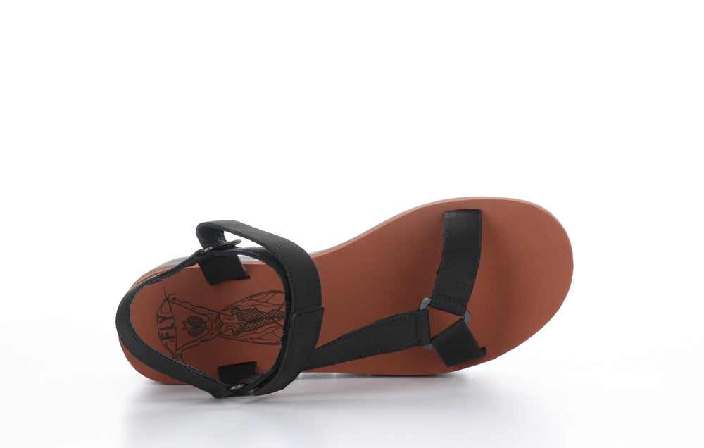 YEFA726FLY Cupido Black (Brick) Velcro Sandals|YEFA726FLY Sandales à Fermeture Velcro in Noir