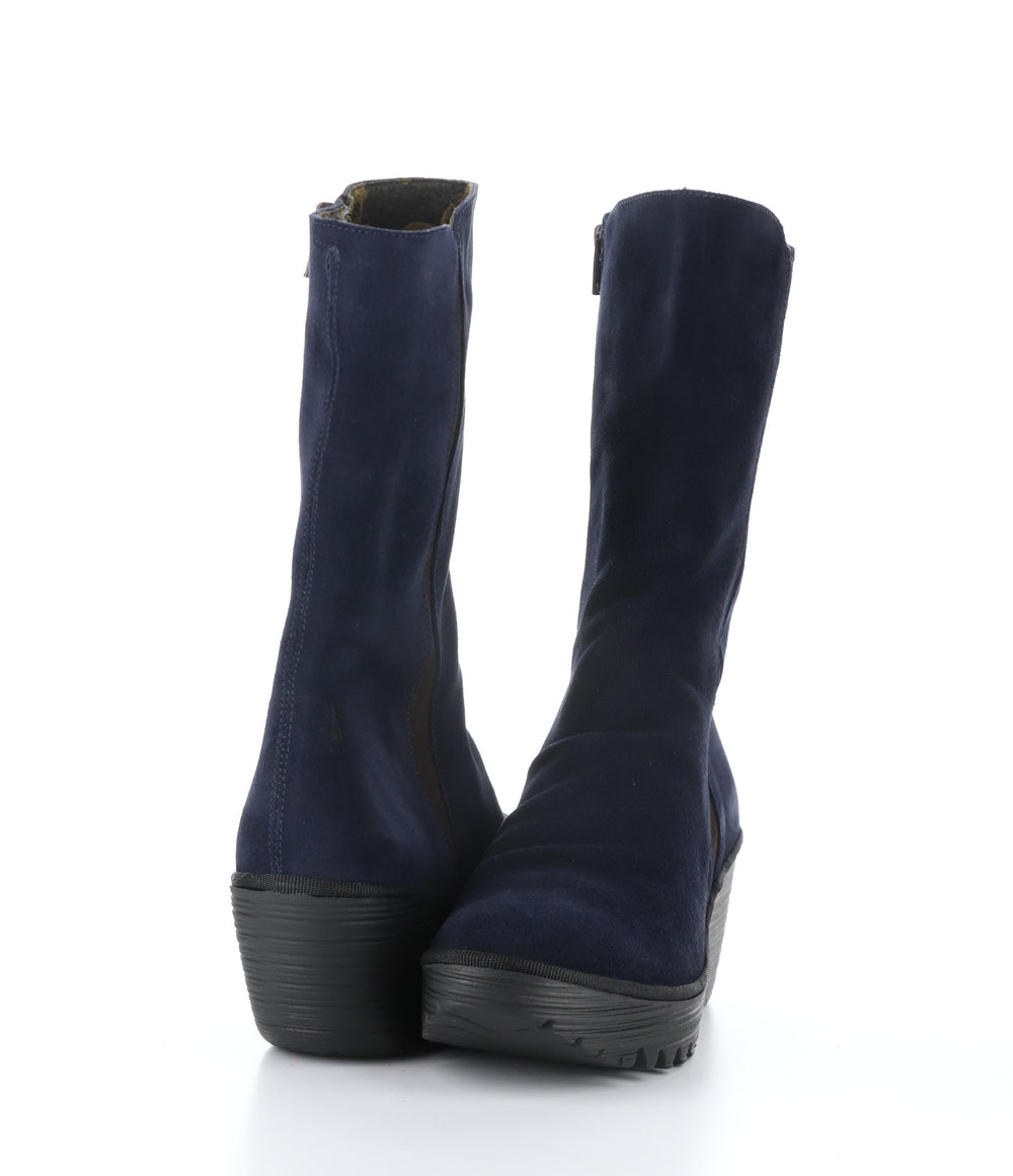 YEMY408FLY 003 NAVY Round Toe Boots